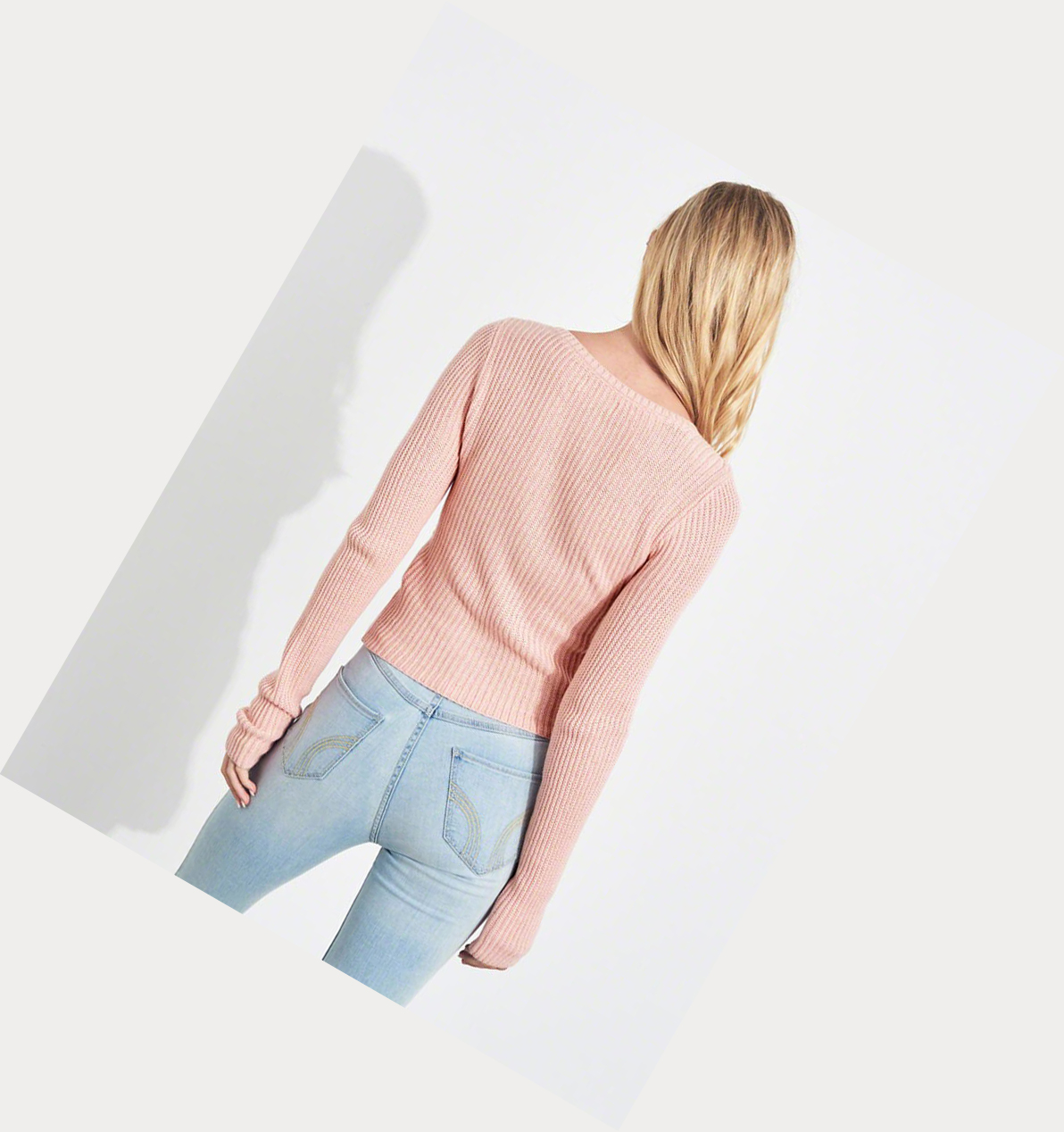 Light Pink Hollister Wrap-Front Women's Sweaters | ZA-IEKB716