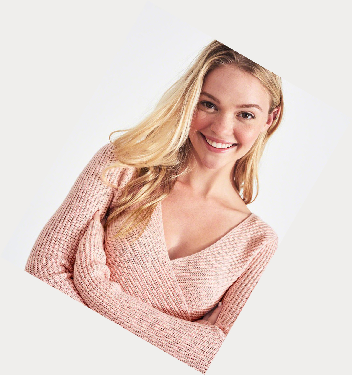 Light Pink Hollister Wrap-Front Women's Sweaters | ZA-IEKB716