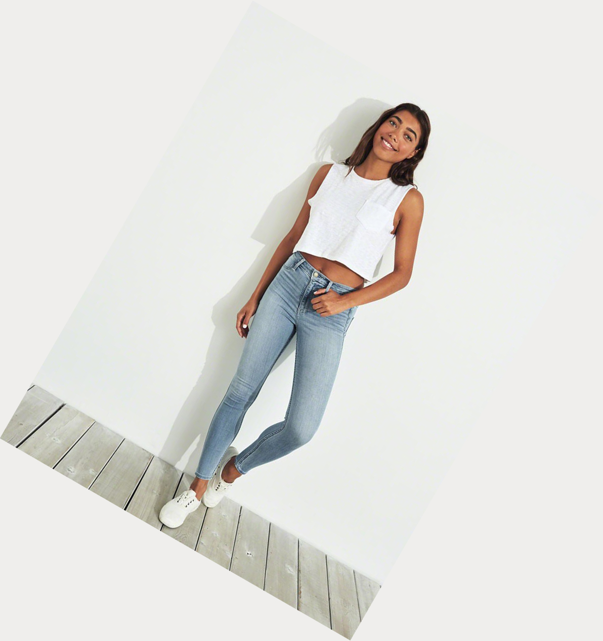 Light Wash Hollister Advanced Stretch High-Rise Women's Jeans | ZA-WAGE870