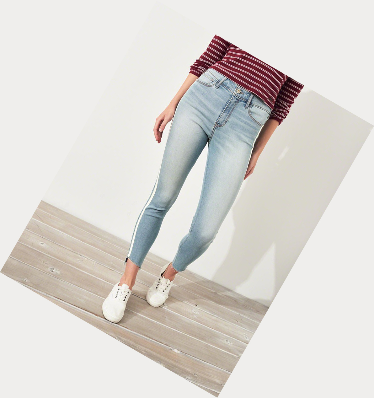 Light Wash Hollister Classic Stretch High-Rise Crop Super Skinny Women's Jeans | ZA-RDHZ790