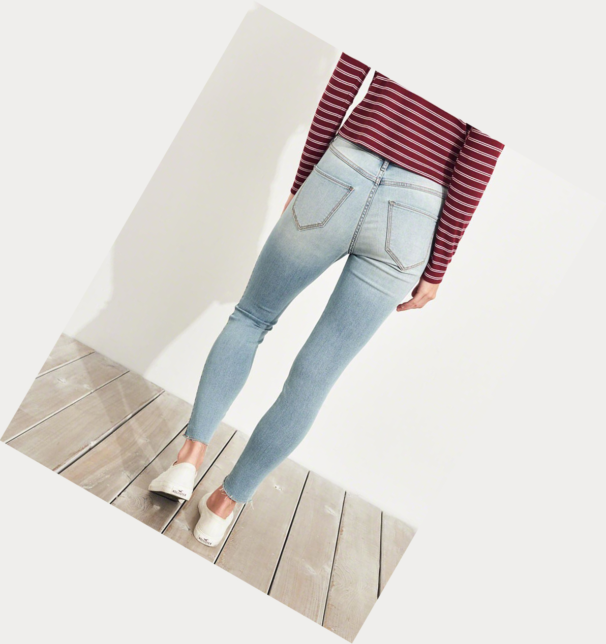 Light Wash Hollister Classic Stretch High-Rise Crop Super Skinny Women's Jeans | ZA-RDHZ790