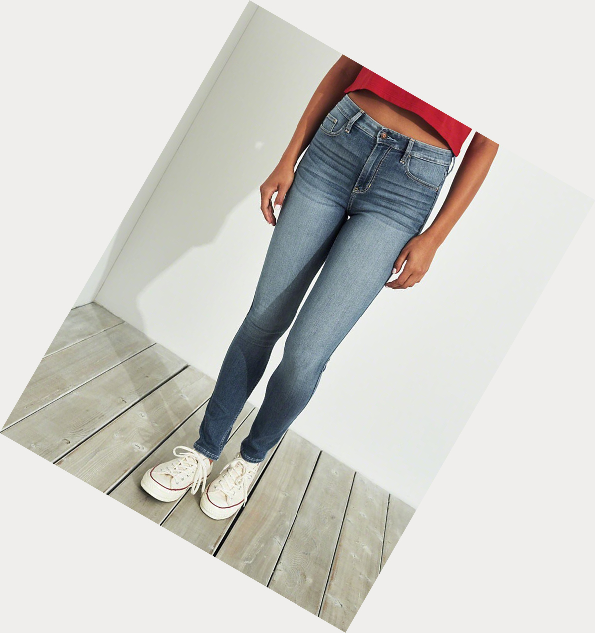 Light Wash Hollister Classic Stretch High-Rise Super Skinny Women's Jeans | ZA-VQPD125