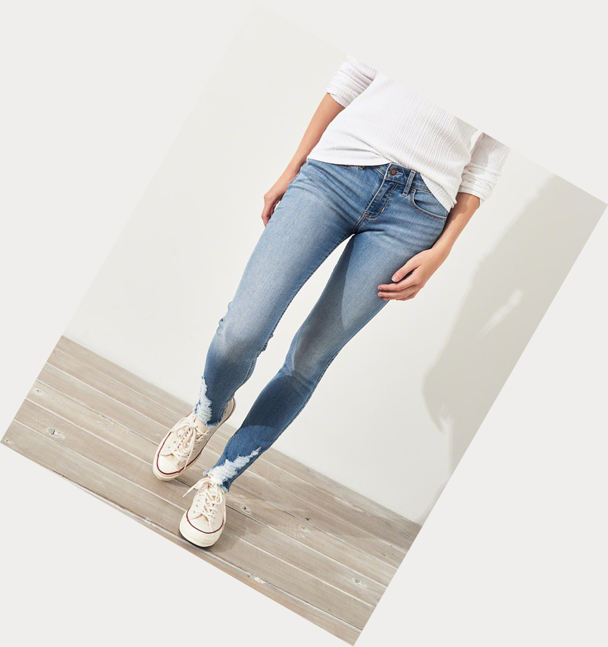 Light Wash Hollister Classic Stretch Low-Rise Super Skinny Women's Jeans | ZA-NIQR569