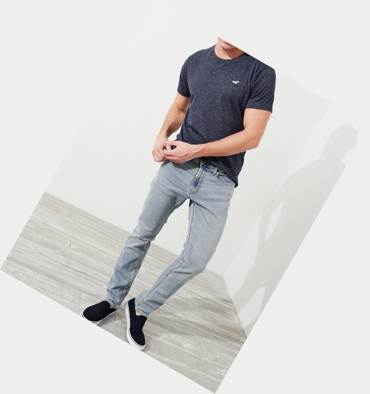 Light Wash Hollister Epic Flex Skinny Men's Jeans | ZA-IURL831