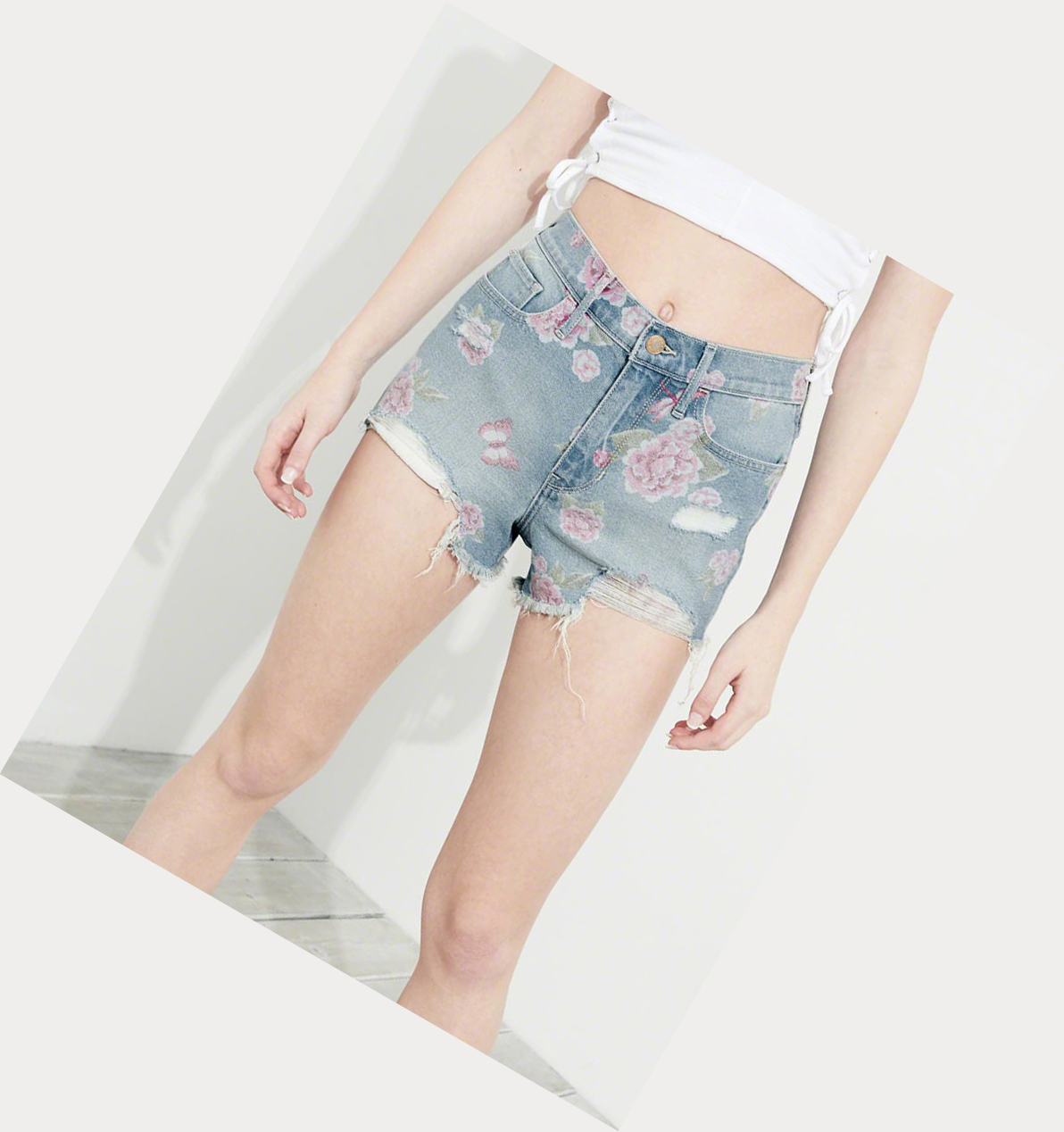 Light Wash Hollister Vintage Stretch High-Rise Denim Women's Shorts | ZA-PLBZ462