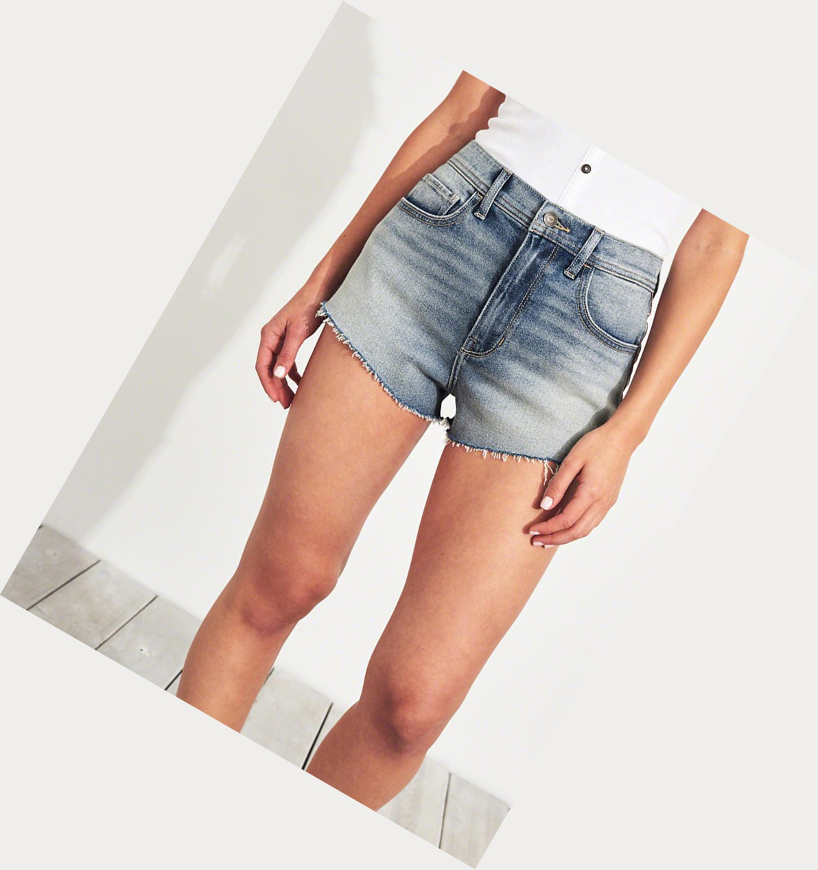 Light Wash Hollister Vintage Stretch High-Rise Denim Vintage Women's Shorts | ZA-UWOH470