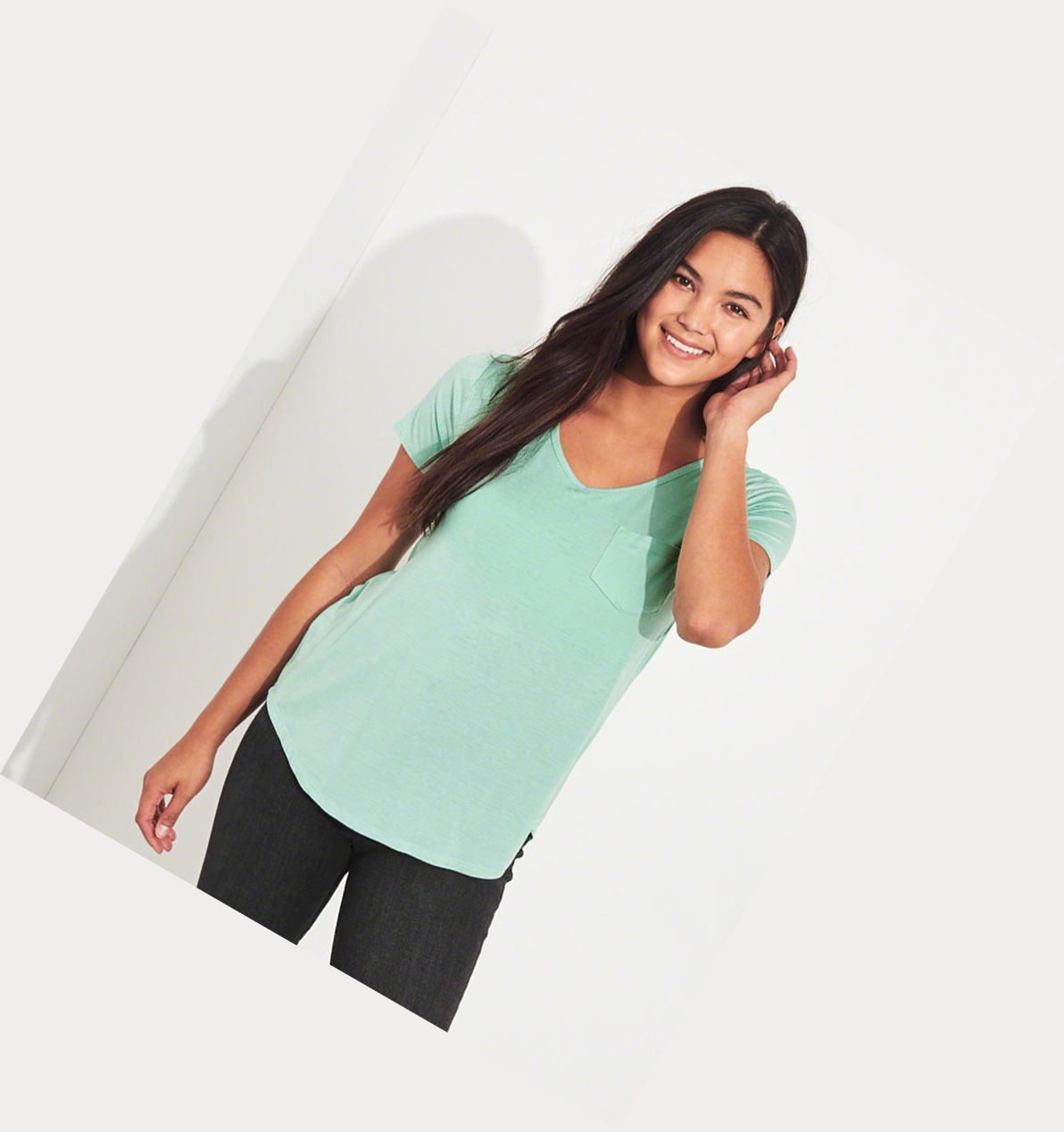 Mint Hollister Must-Have Easy Women's Short Sleeve | ZA-ZNOI628