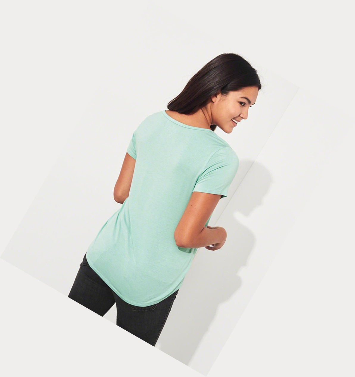 Mint Hollister Must-Have Easy Women's Short Sleeve | ZA-ZNOI628