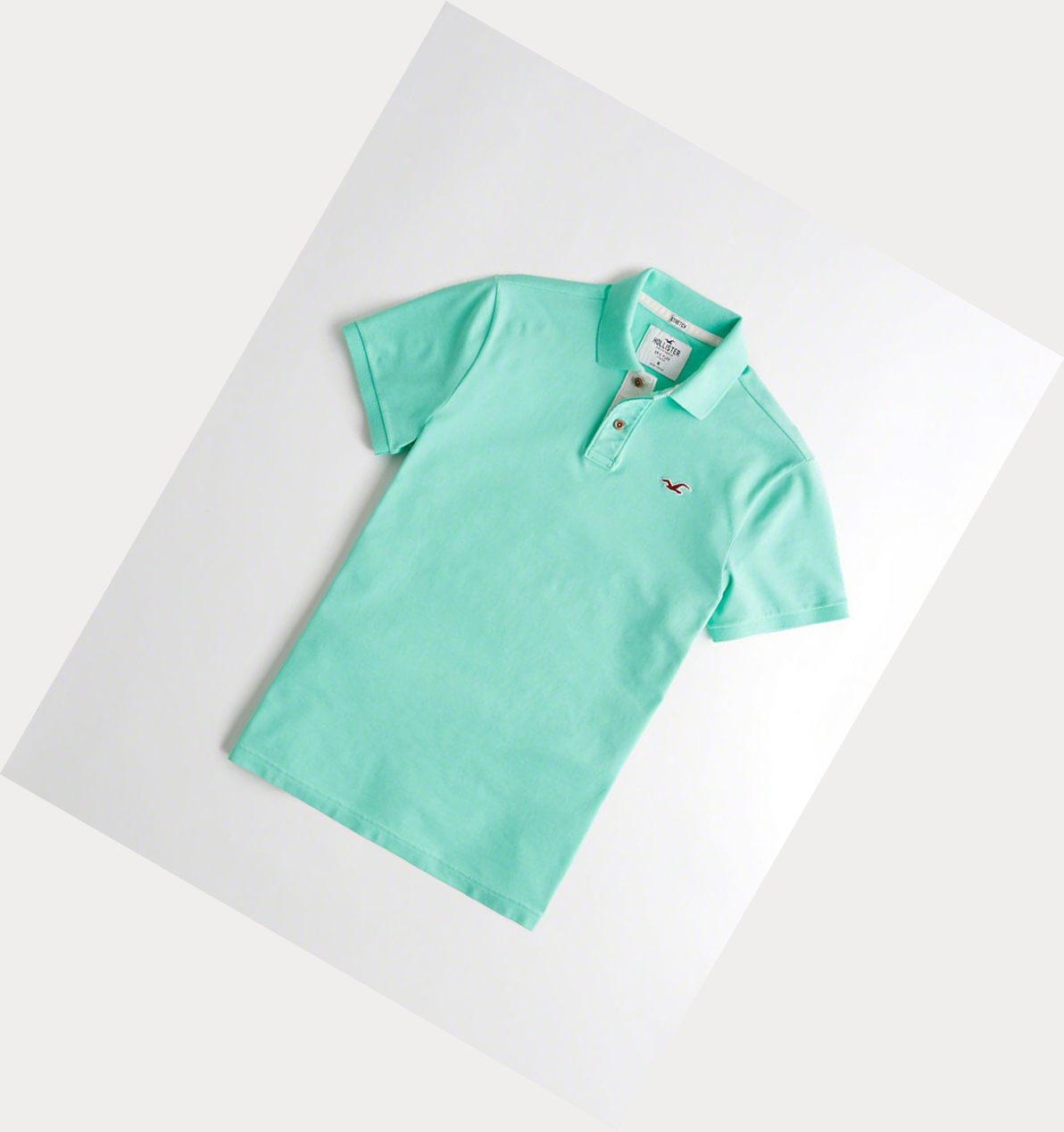 Mint Hollister Stretch Icon Men\'s Polo Shirts | ZA-QRAJ624