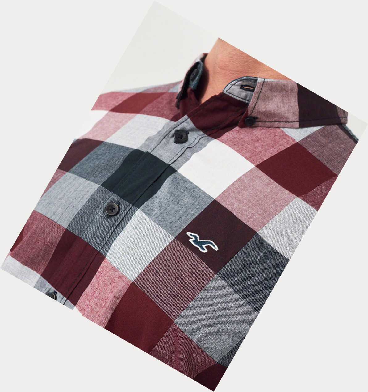 Multicolor Hollister Stretch Plaid Poplin Men's Long Sleeve | ZA-THIS346