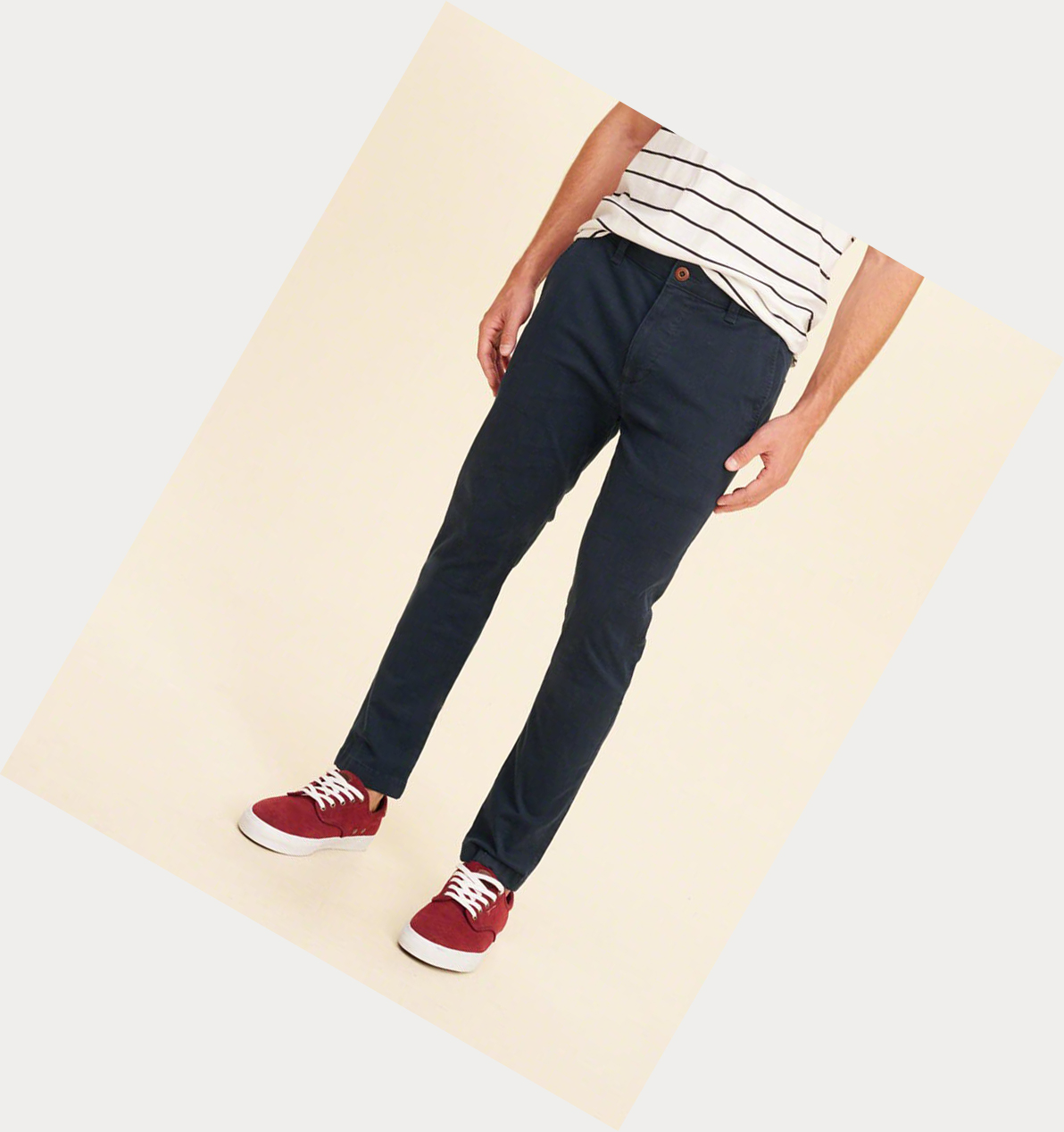 Navy Hollister Advanced Stretch Super Skinny Chinos Men's Pants | ZA-ZBXJ468