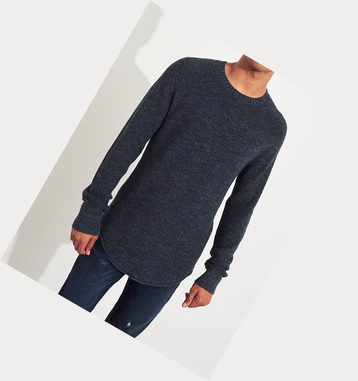 Navy Hollister Crewneck Men's Sweaters | ZA-TYCO258