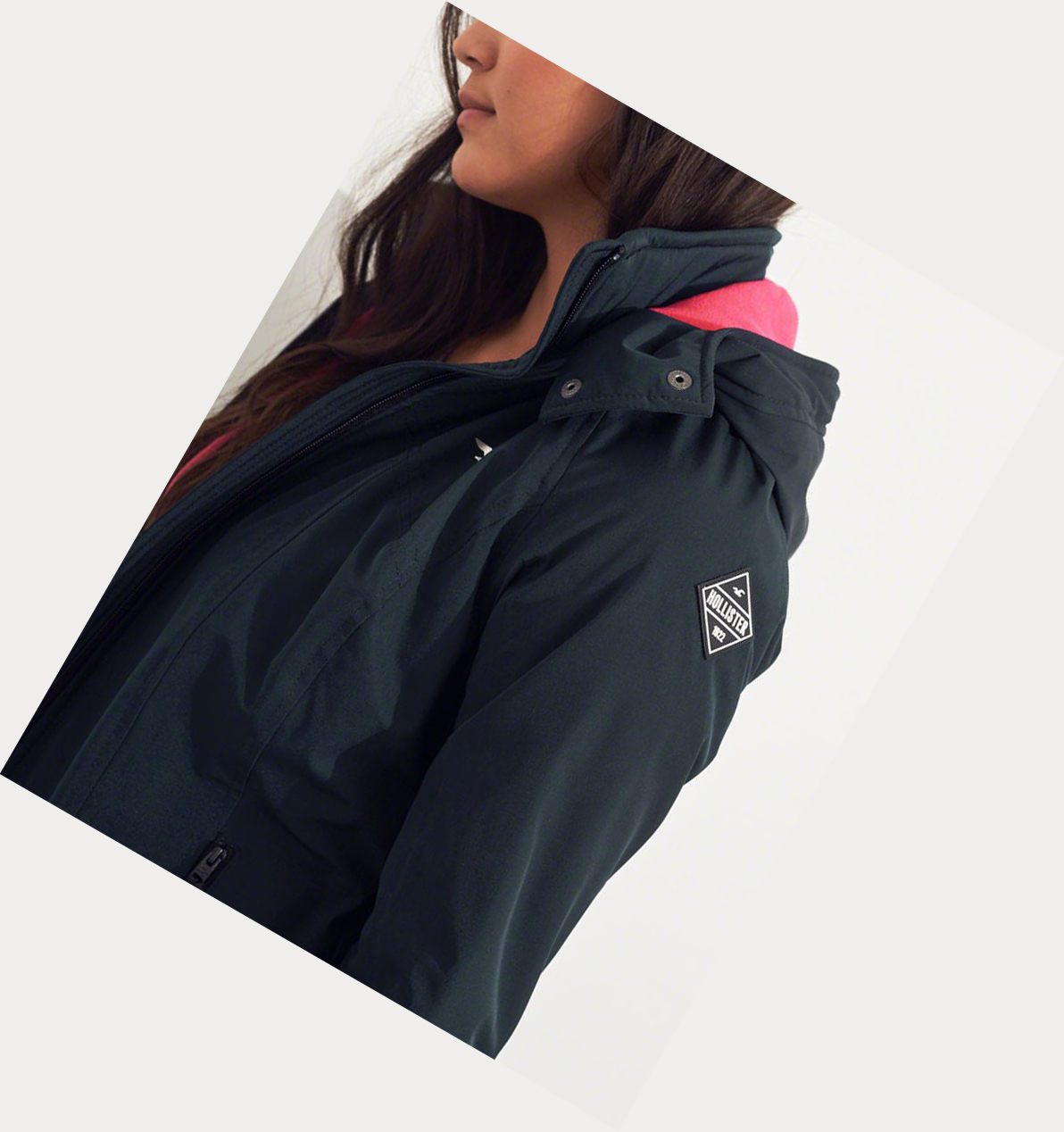 Navy Hollister Fleece-Lined Women's Jackets | ZA-HRAB149