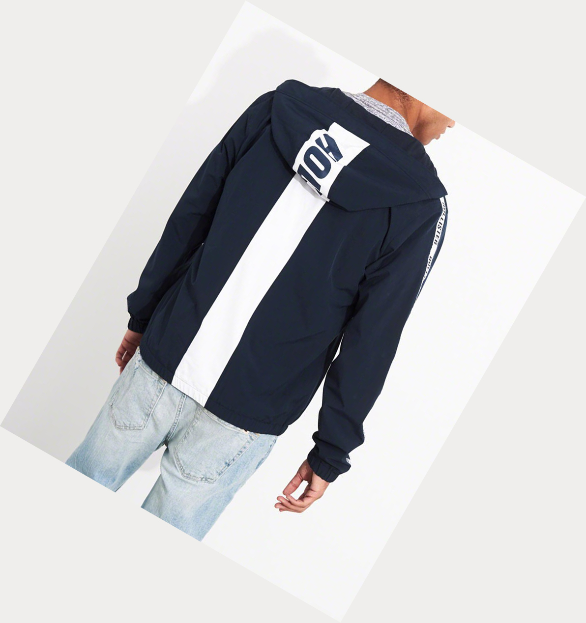 Navy Hollister Jersey-Lined Stretch Men's Windbreaker | ZA-RWKD264