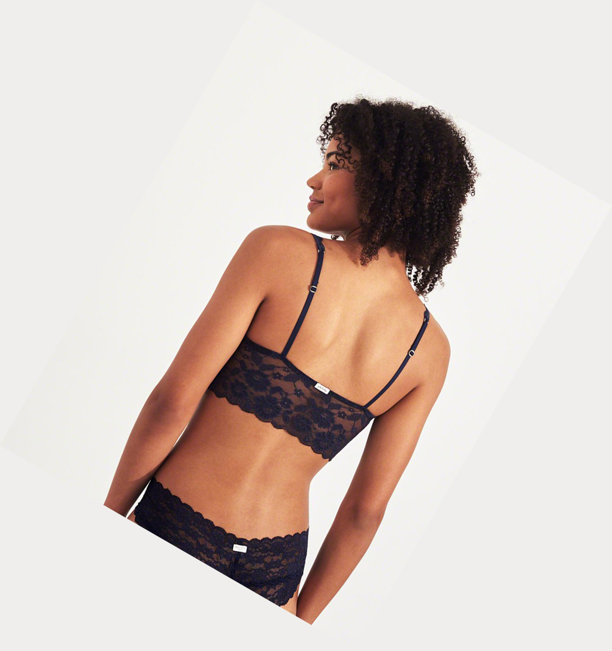 Navy Hollister Lace Longline With Removable Pads Women's Bras | ZA-RQSB028