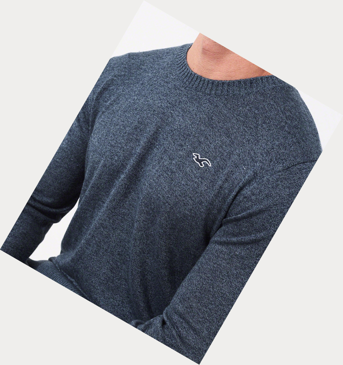 Navy Hollister Lightweight Crewneck Men's Sweaters | ZA-QEKF793