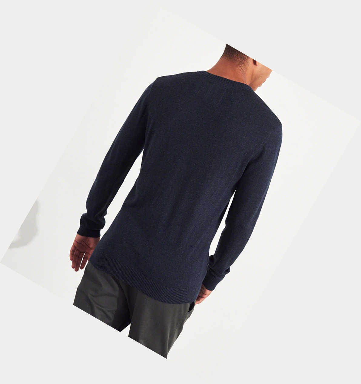 Navy Hollister Lightweight V-Neck Men's Sweaters | ZA-LVRH567