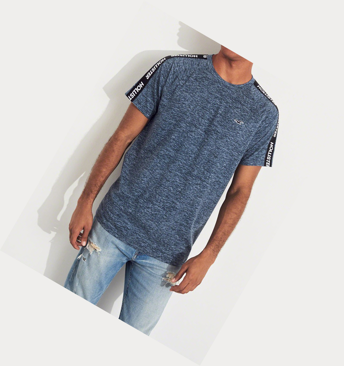 Navy Hollister Must-Have Crewneck Men's Short Sleeve | ZA-ABFN845