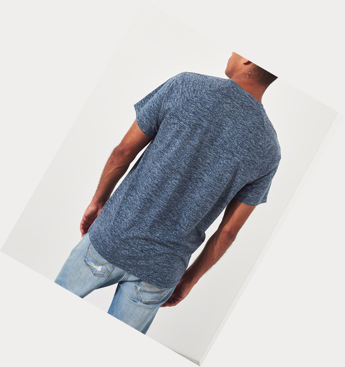 Navy Hollister Must-Have Crewneck Men's Short Sleeve | ZA-ABFN845