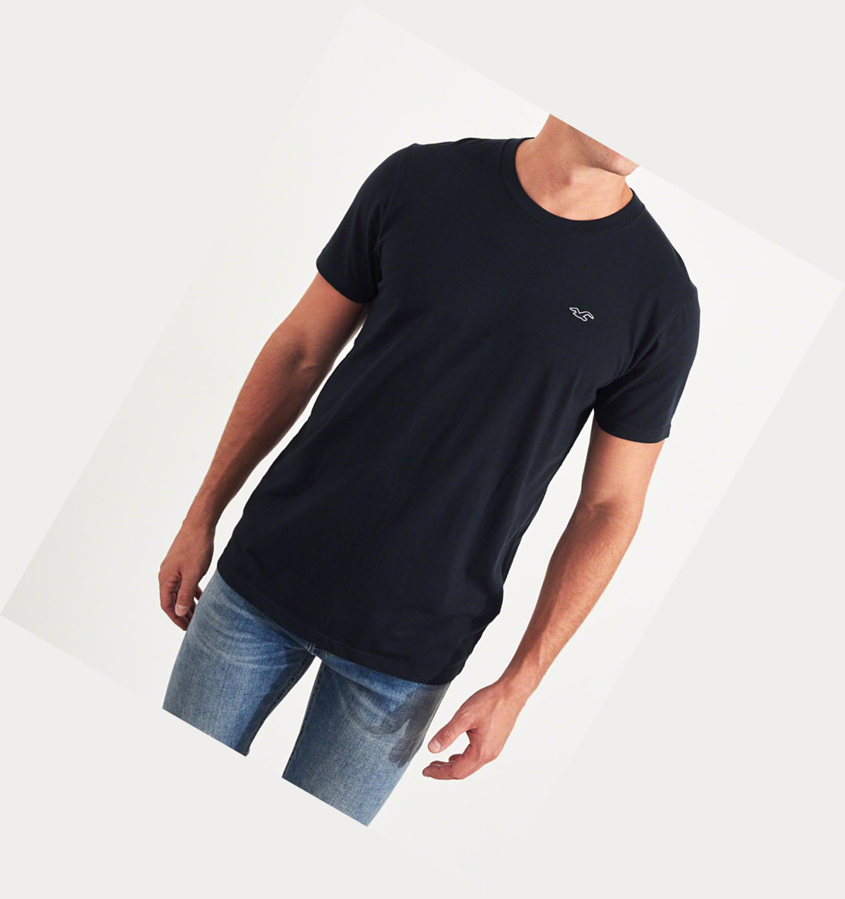 Navy Hollister Must-Have Crewneck Men's Short Sleeve | ZA-IPEC720