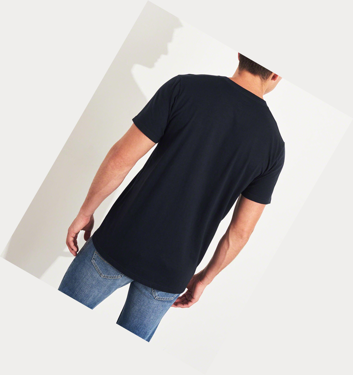 Navy Hollister Must-Have Crewneck Men's Short Sleeve | ZA-IPEC720