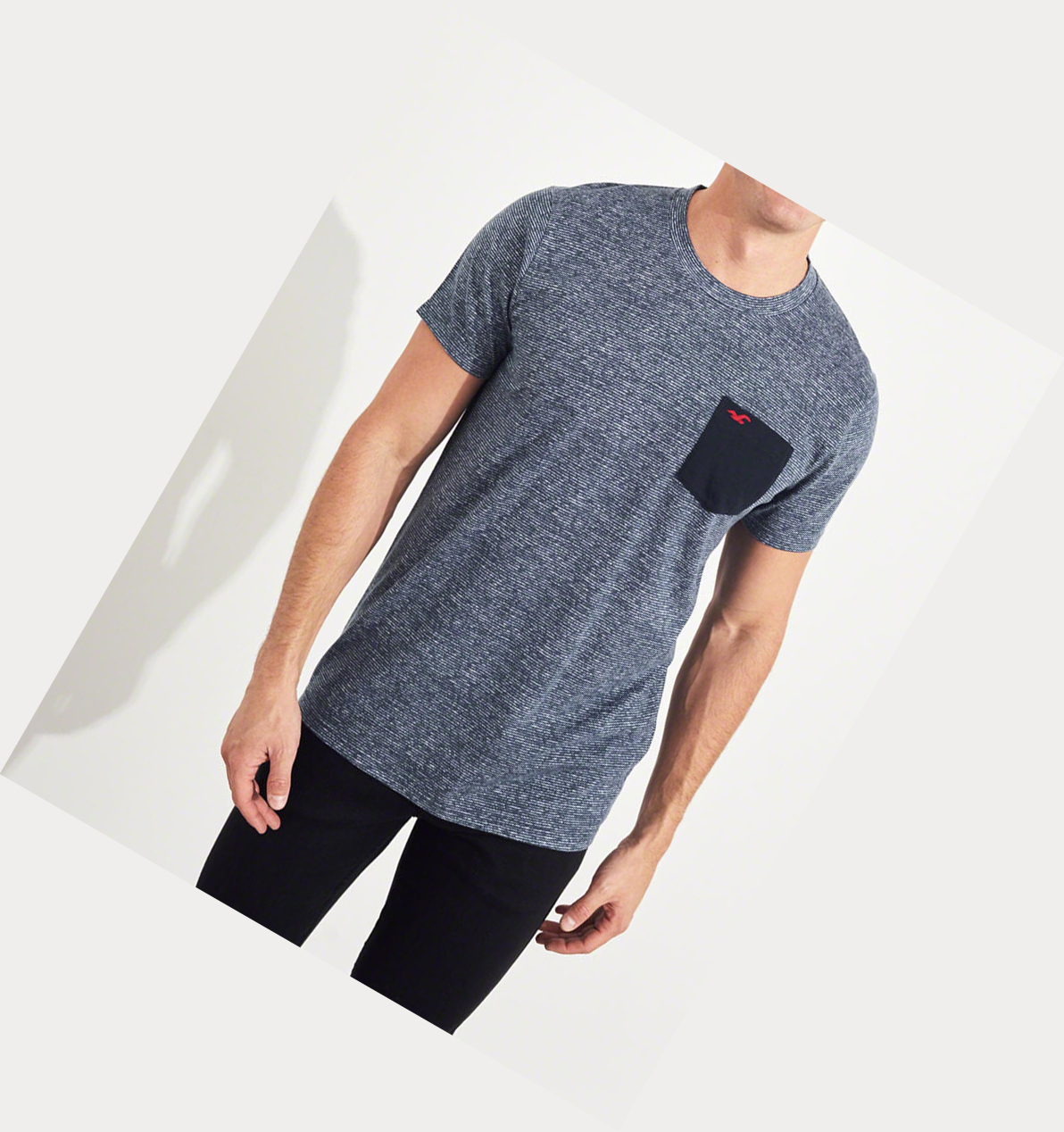 Navy Hollister Must-Have Crewneck Men's Short Sleeve | ZA-NVRD192