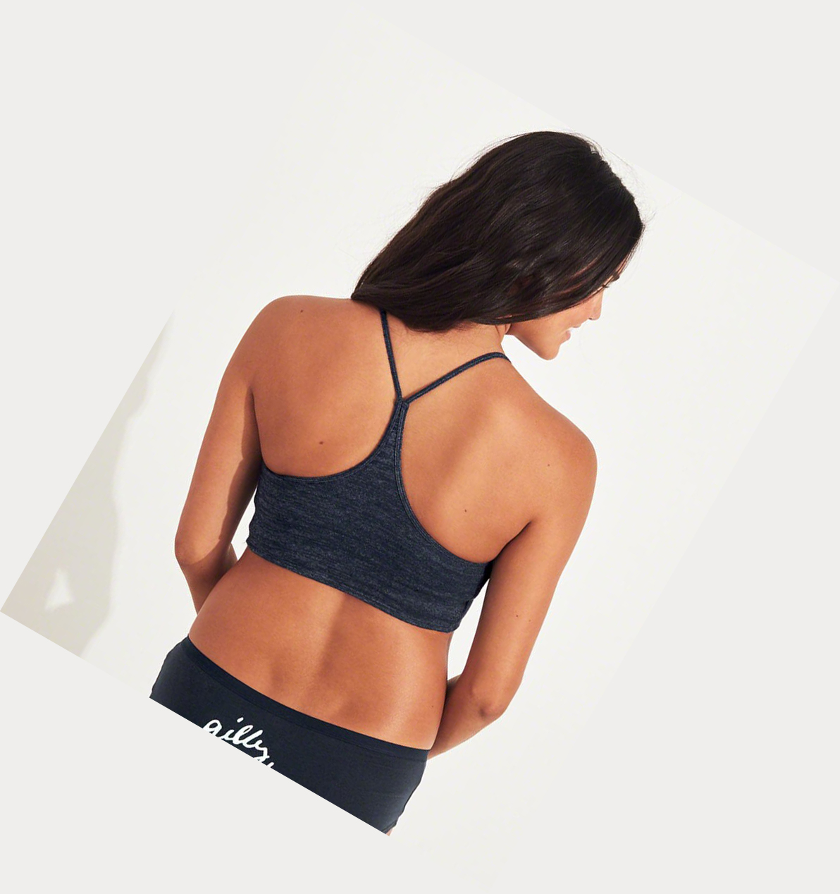 Navy Hollister Scoop Longline With Removable Pads Women's Bras | ZA-GOYD371