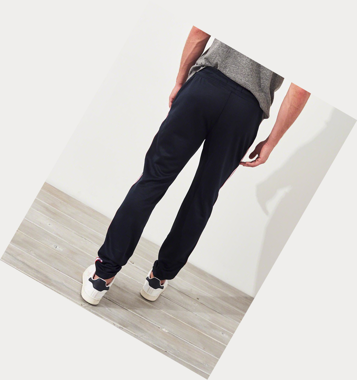 Navy Hollister Side-Stripe Track Men's Sweatpants | ZA-MQNO245