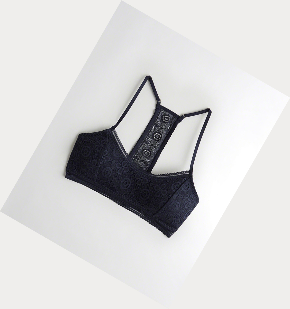 Navy Hollister T-Back Scoop With Removable Pads Women\'s Bras | ZA-OHQC754