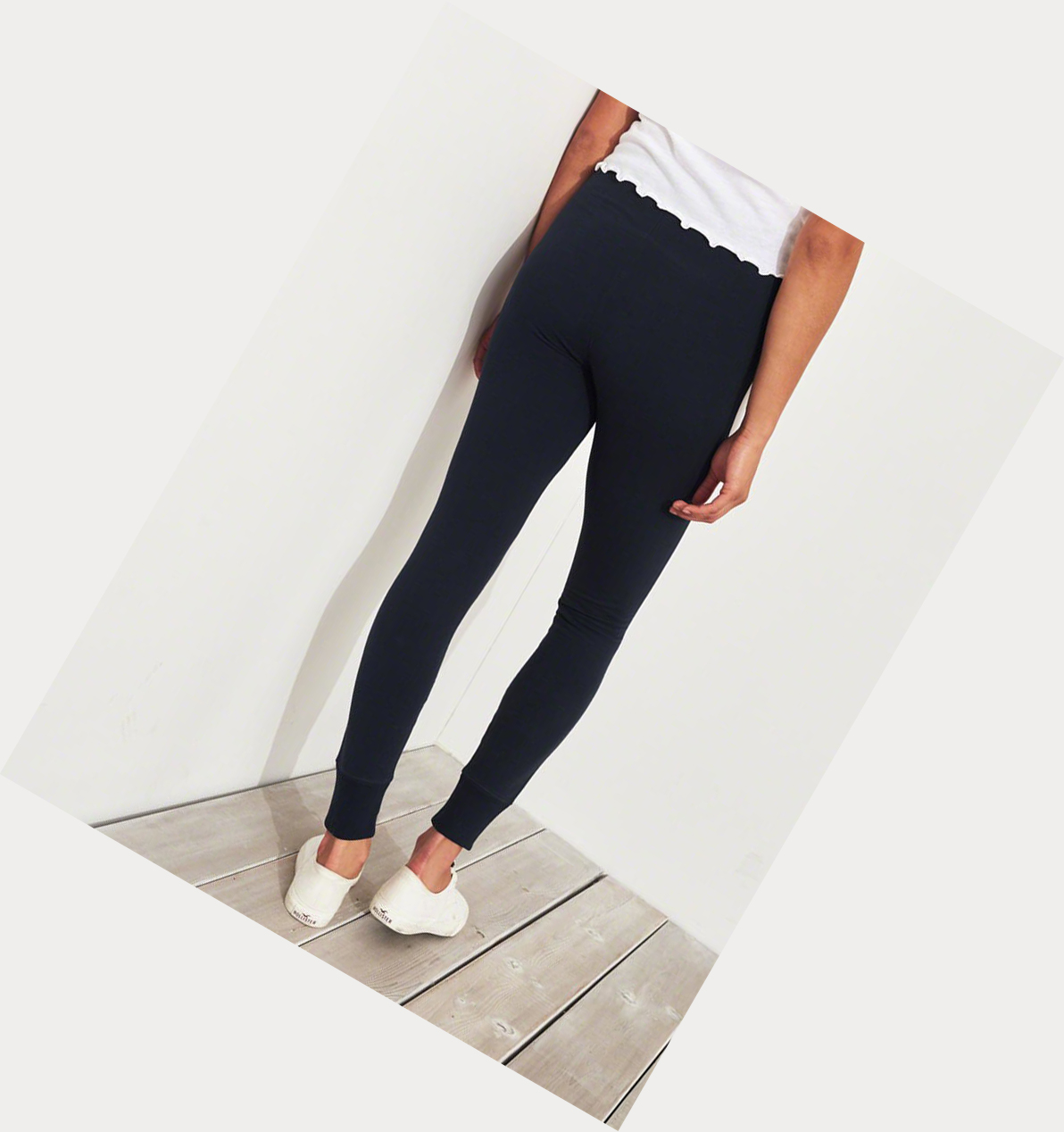 Navy Hollister Ultra High-Rise Fleece Women's Leggings | ZA-GSAJ265