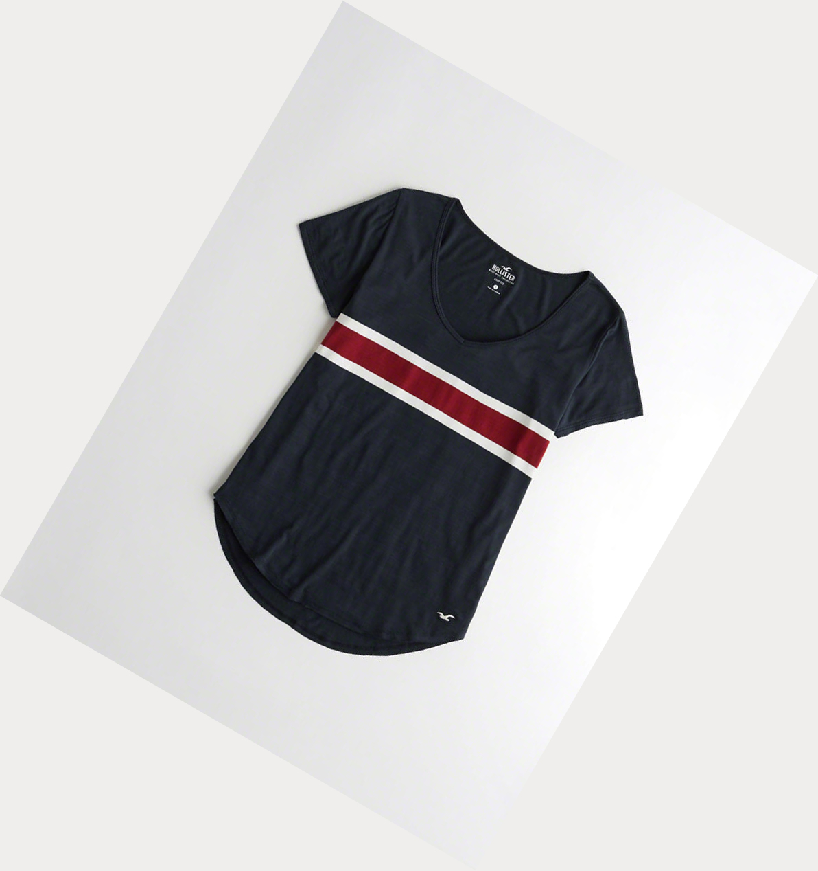 Navy Stripes Hollister Must-Have Easy Women\'s Short Sleeve | ZA-YUOI421