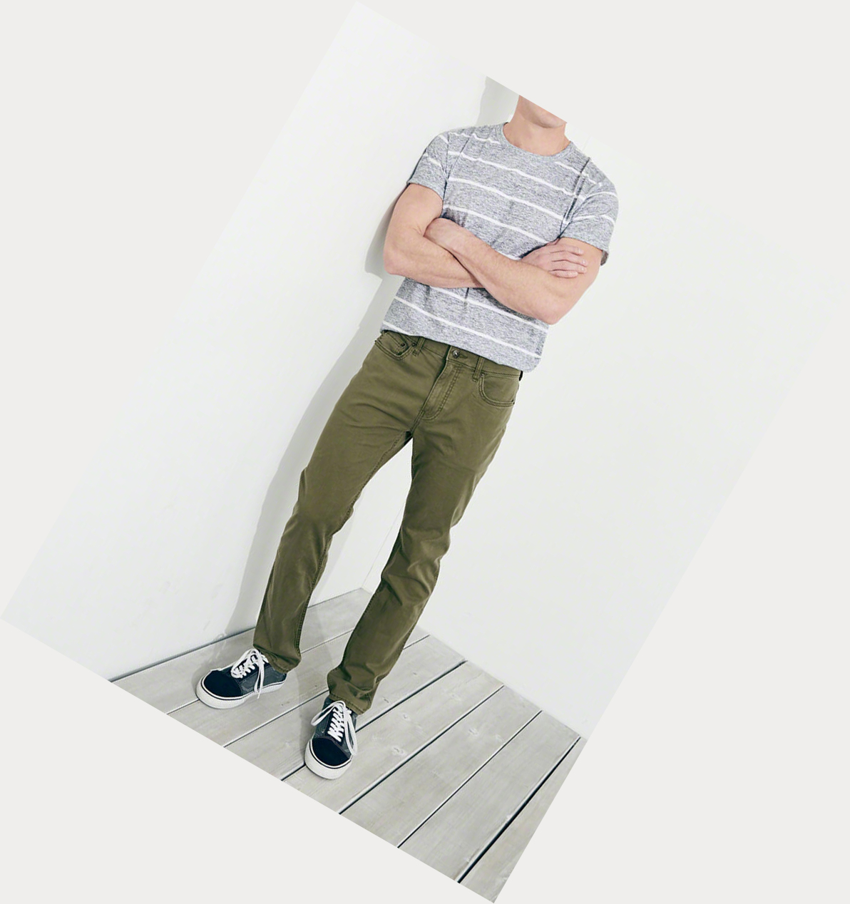 Olive Hollister Epic Flex Skinny Twill Men's Pants | ZA-ABEP620