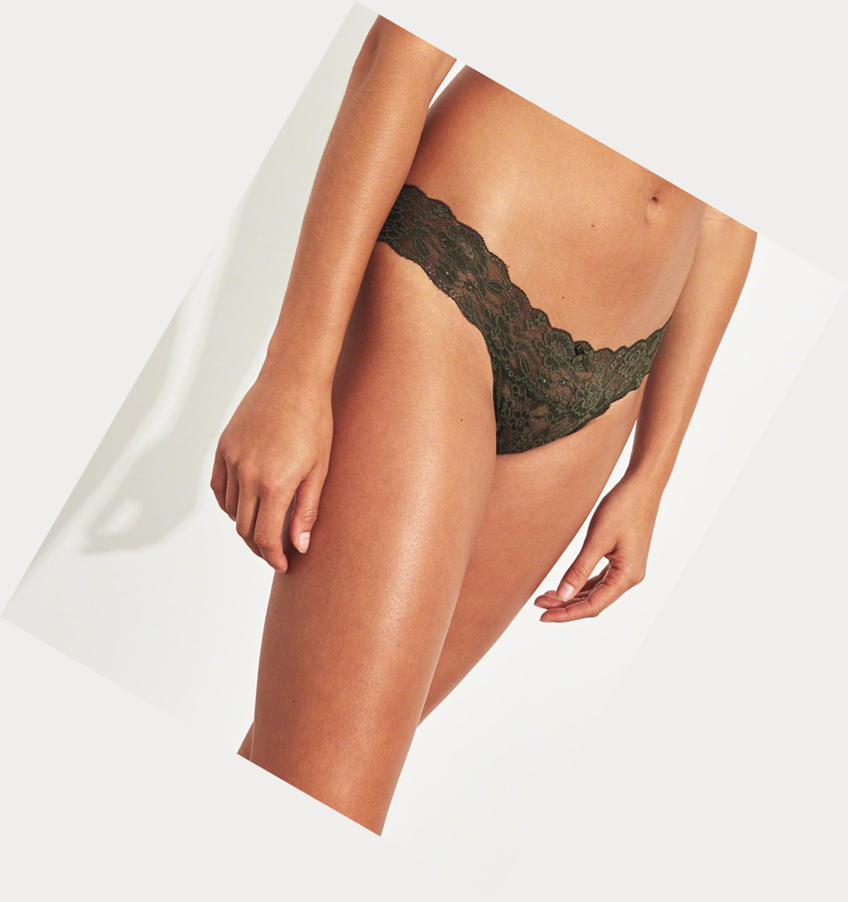 Olive Hollister Lace Cheeky Women's Underwear | ZA-ZQIG947