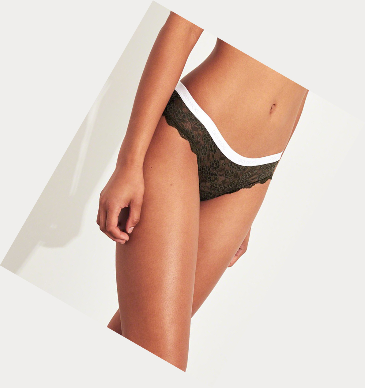 Olive Hollister Lace Thong Women's Underwear | ZA-THWJ812