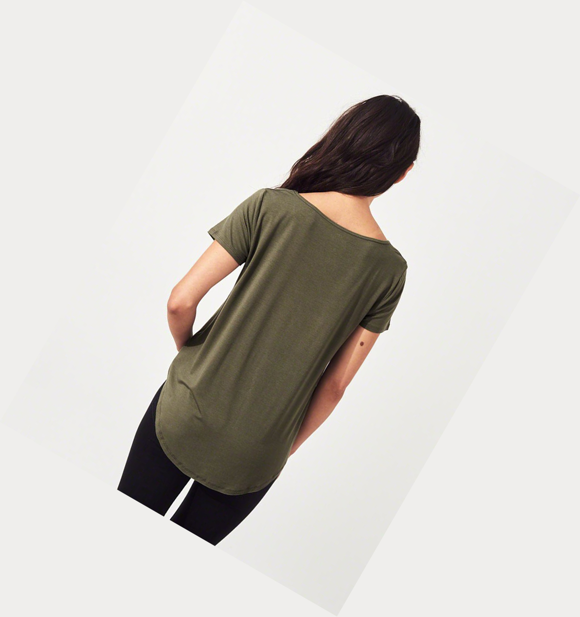 Olive Hollister Must-Have Easy Women's Short Sleeve | ZA-BEGT609