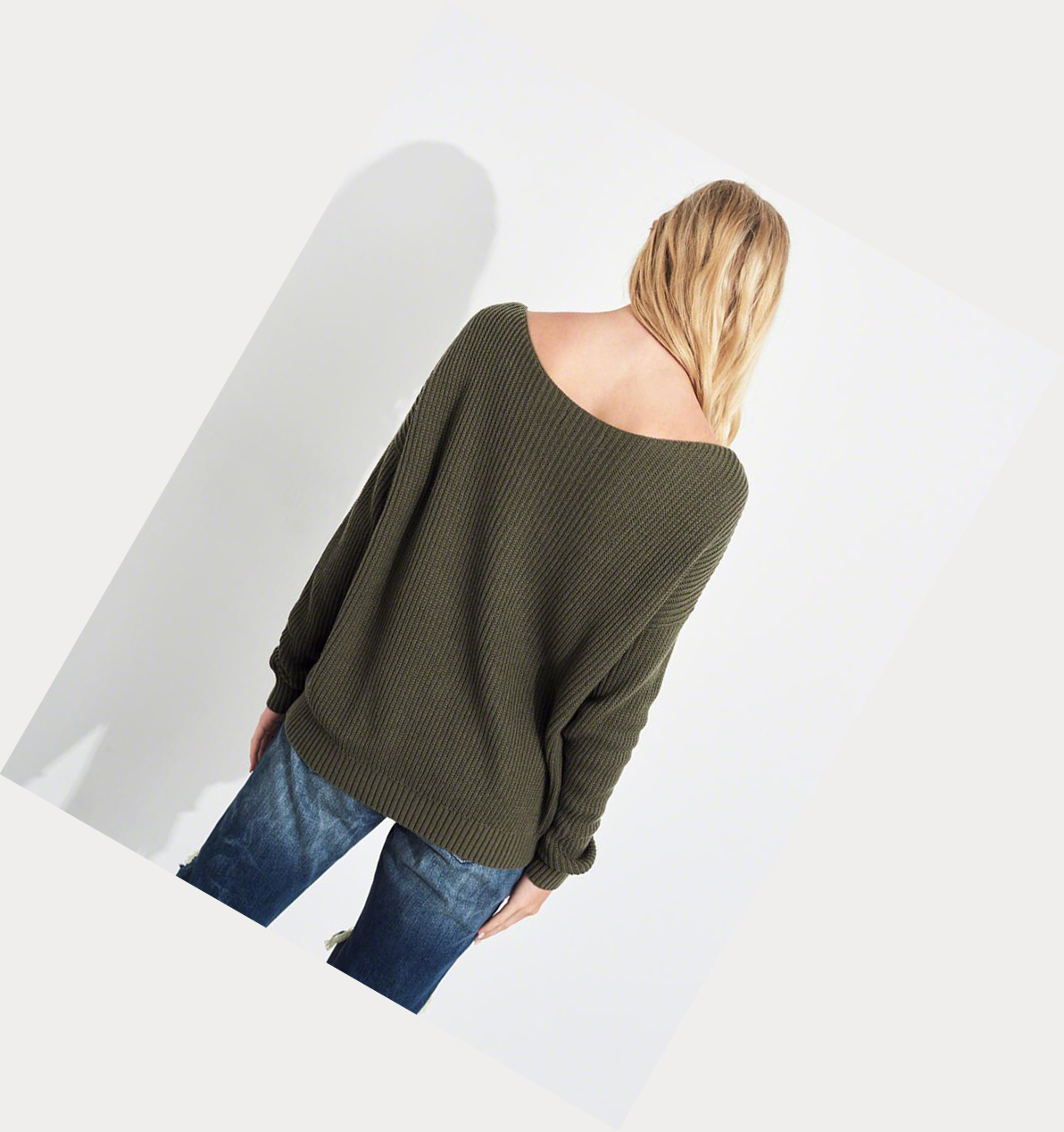 Olive Hollister On Or Off The Shoulder Women's Sweaters | ZA-VAOQ795