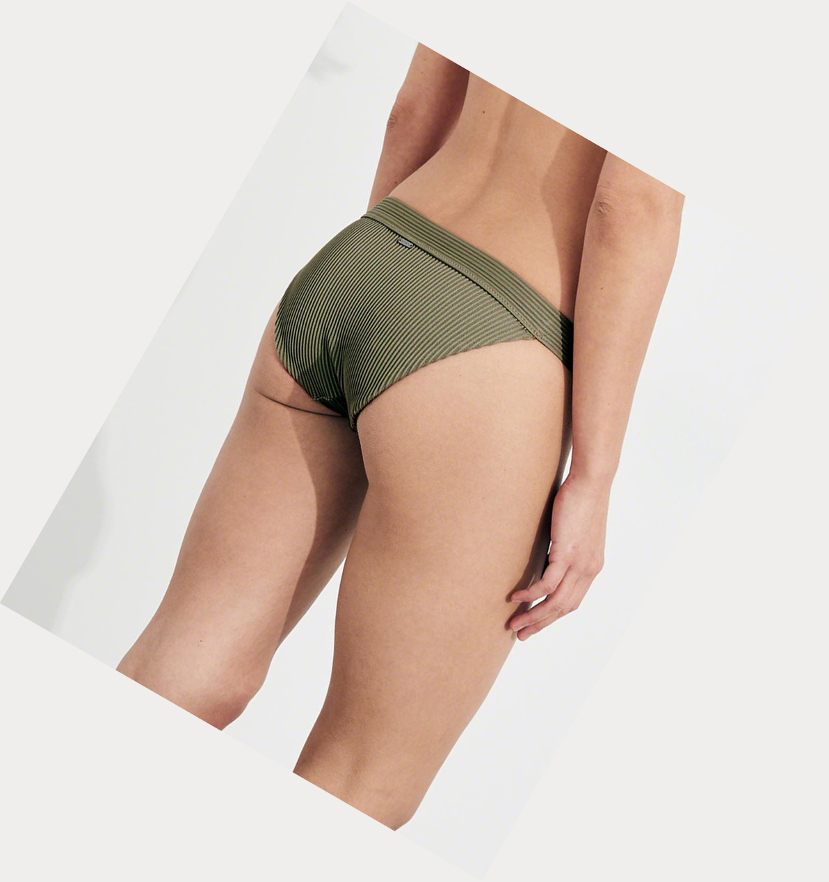 Olive Hollister Ribbed Women's Bikini Bottoms | ZA-MYIA356