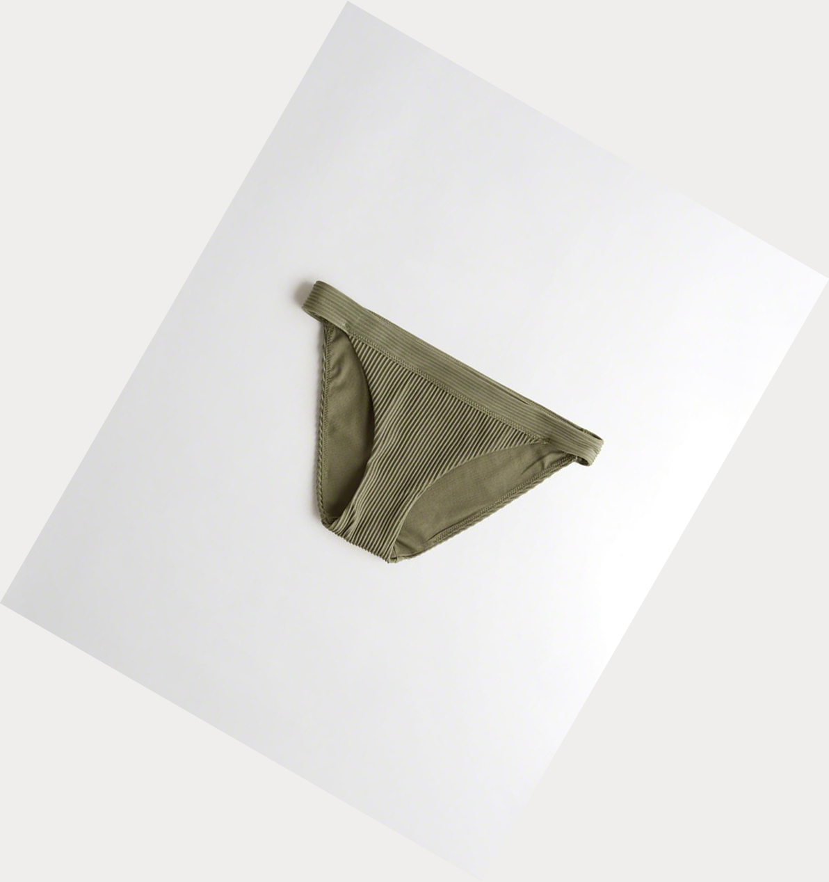 Olive Hollister Ribbed Women\'s Bikini Bottoms | ZA-MYIA356