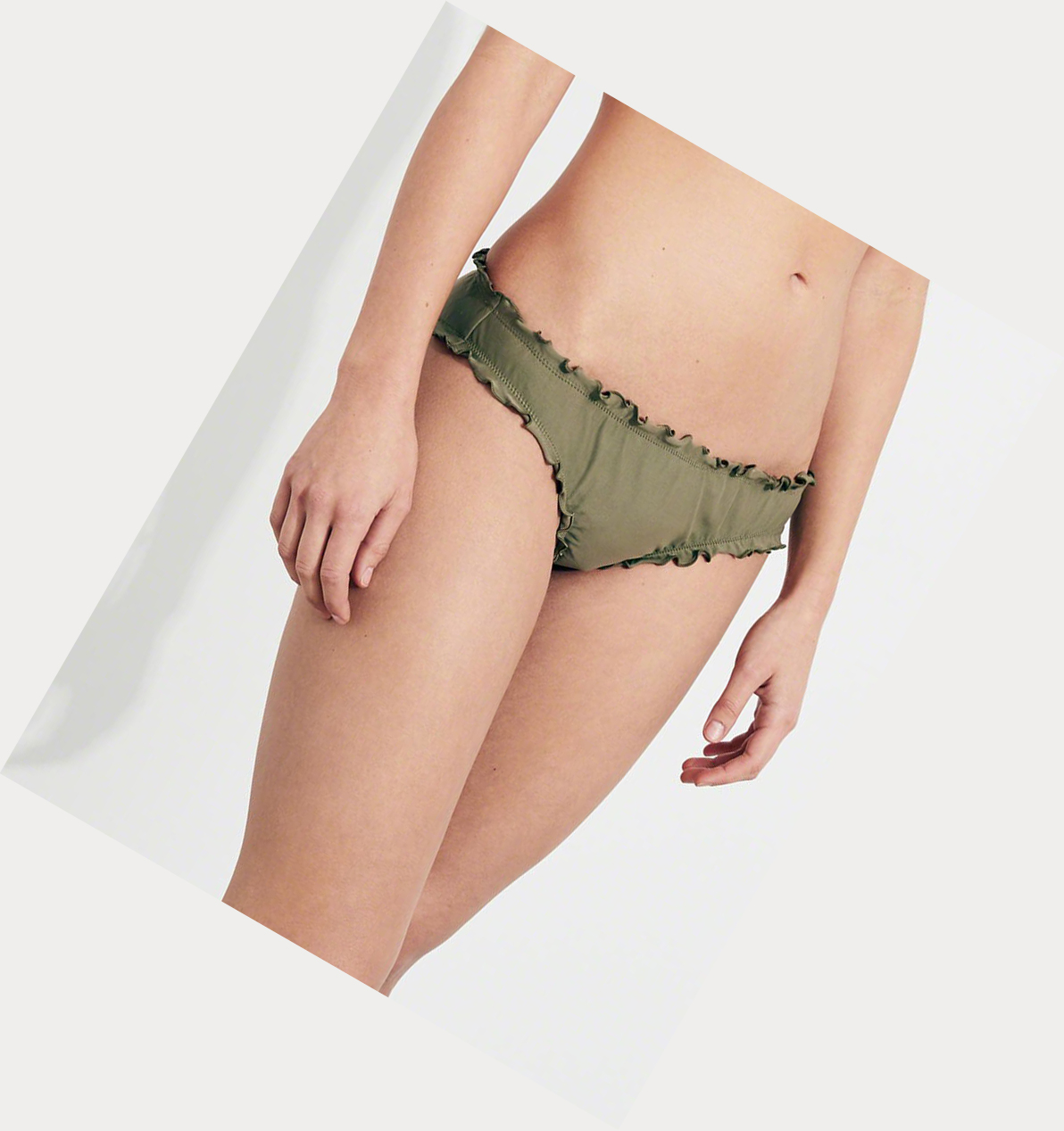 Olive Hollister Ruffle Cheeky Women's Bikini Bottoms | ZA-RQNY371