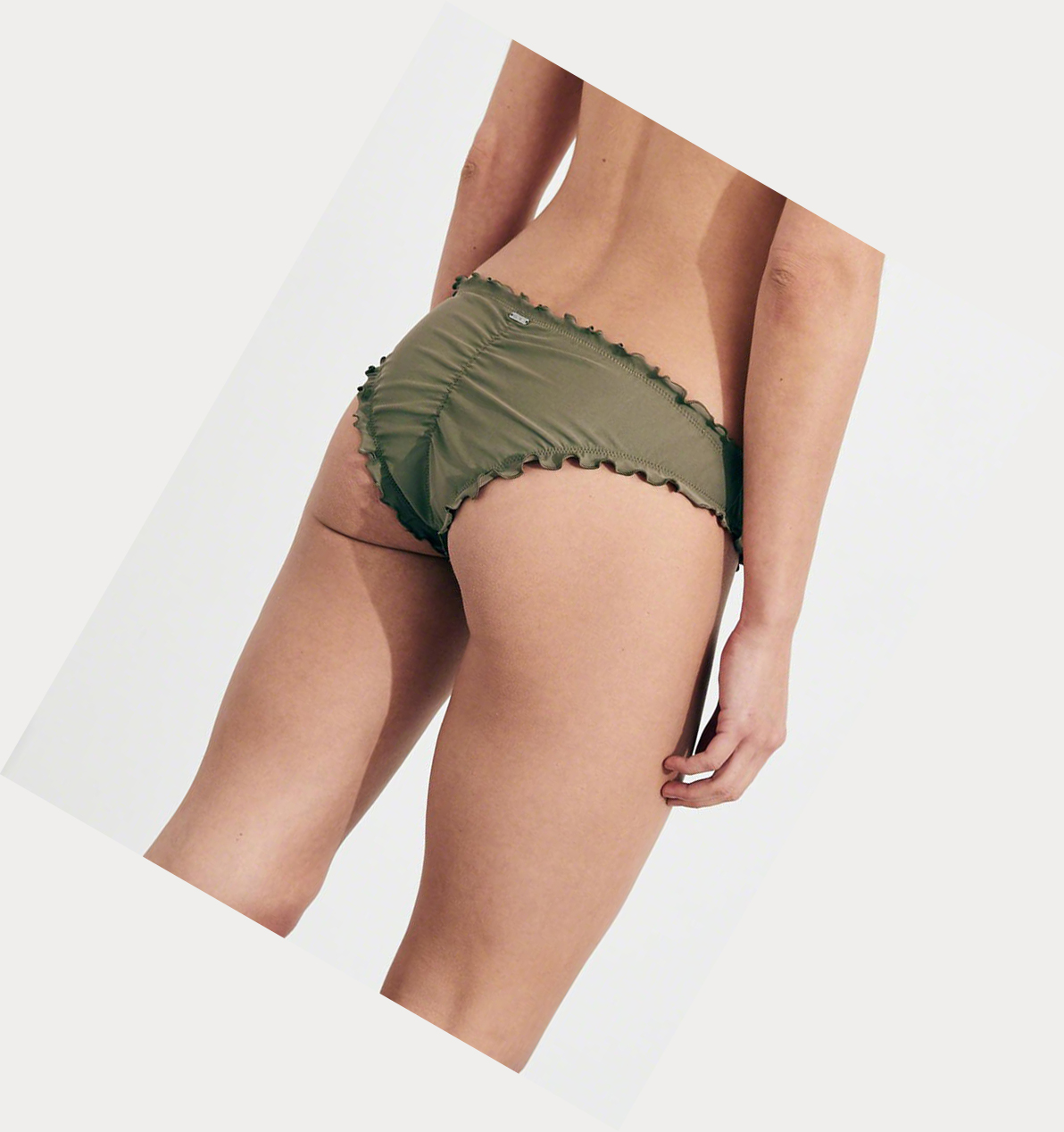 Olive Hollister Ruffle Cheeky Women's Bikini Bottoms | ZA-RQNY371