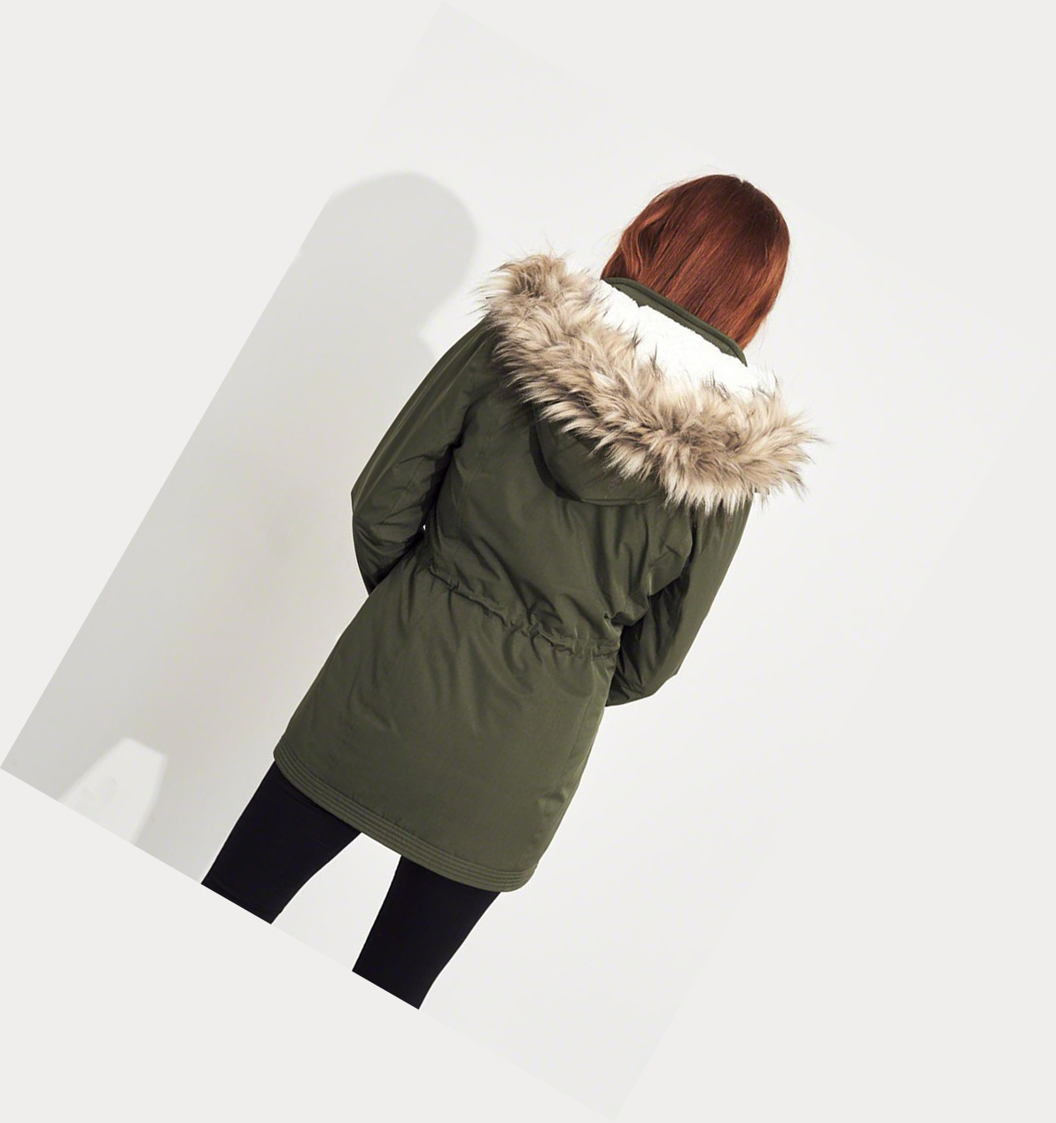 Olive Hollister Sherpa-Lined Women's Parka Jackets | ZA-RTVO973