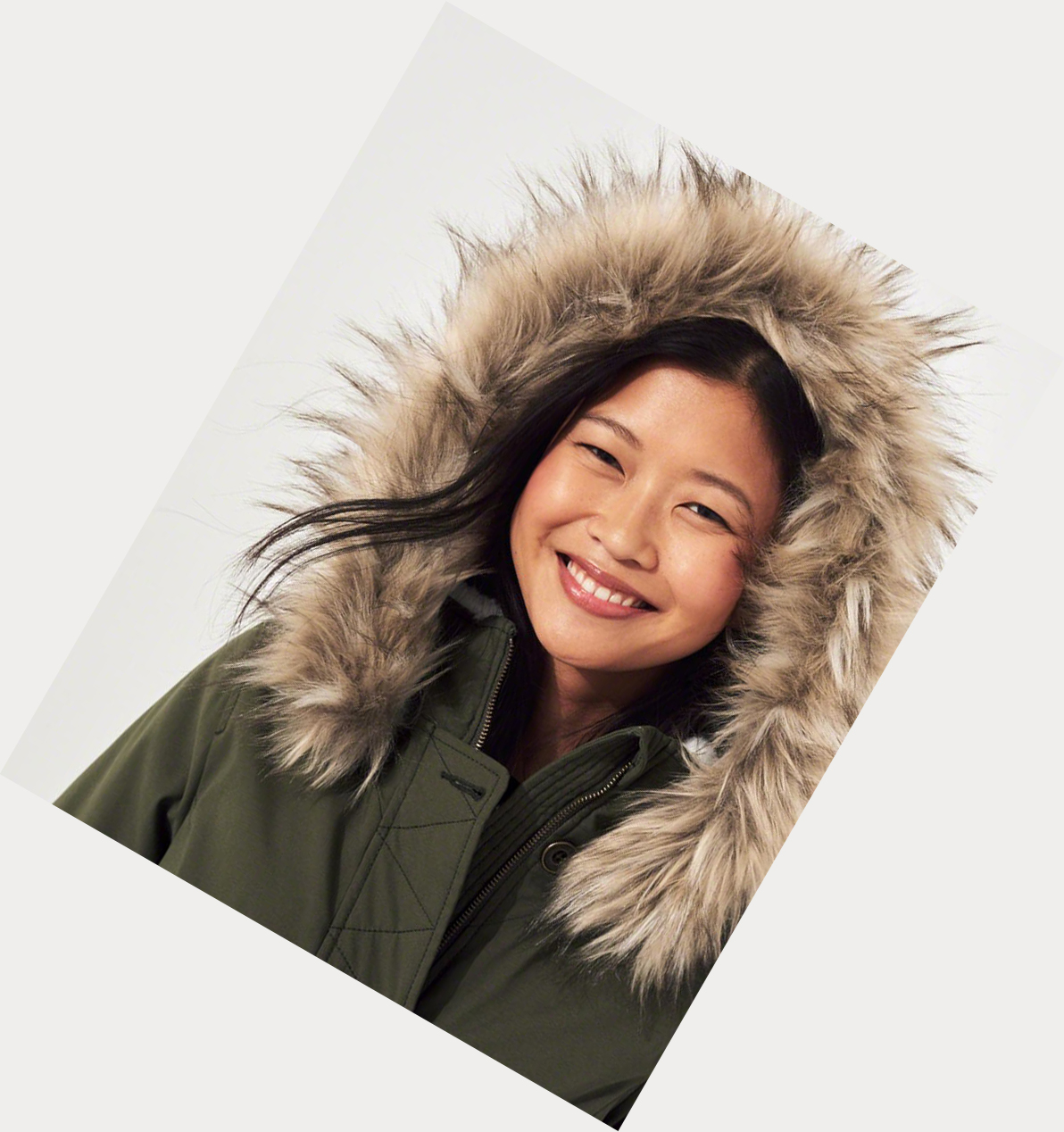 Olive Hollister Stretch Cozy-Lined Women's Parka Jackets | ZA-XPJA395