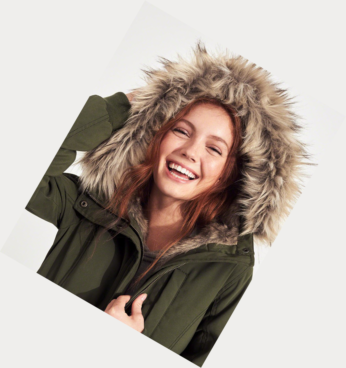 Olive Hollister Stretch Faux-Fur-Lined Women's Parka Jackets | ZA-RUKD023