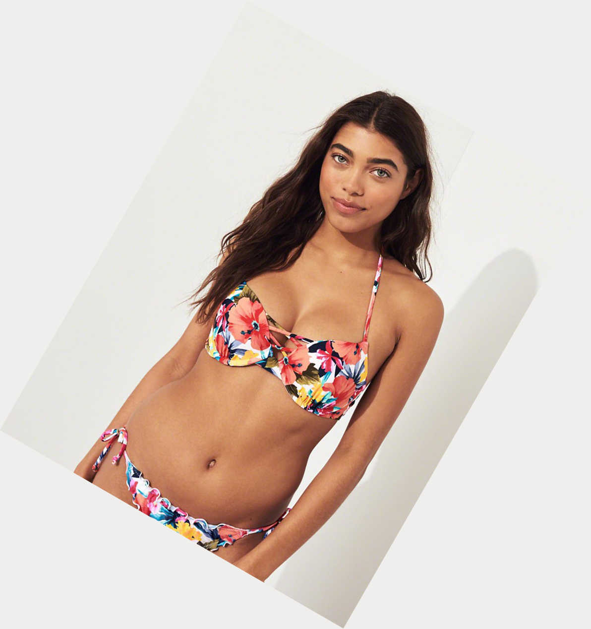 Orange Hollister Strappy Push-Up Plunge Women's Bikini Tops | ZA-HNDF532