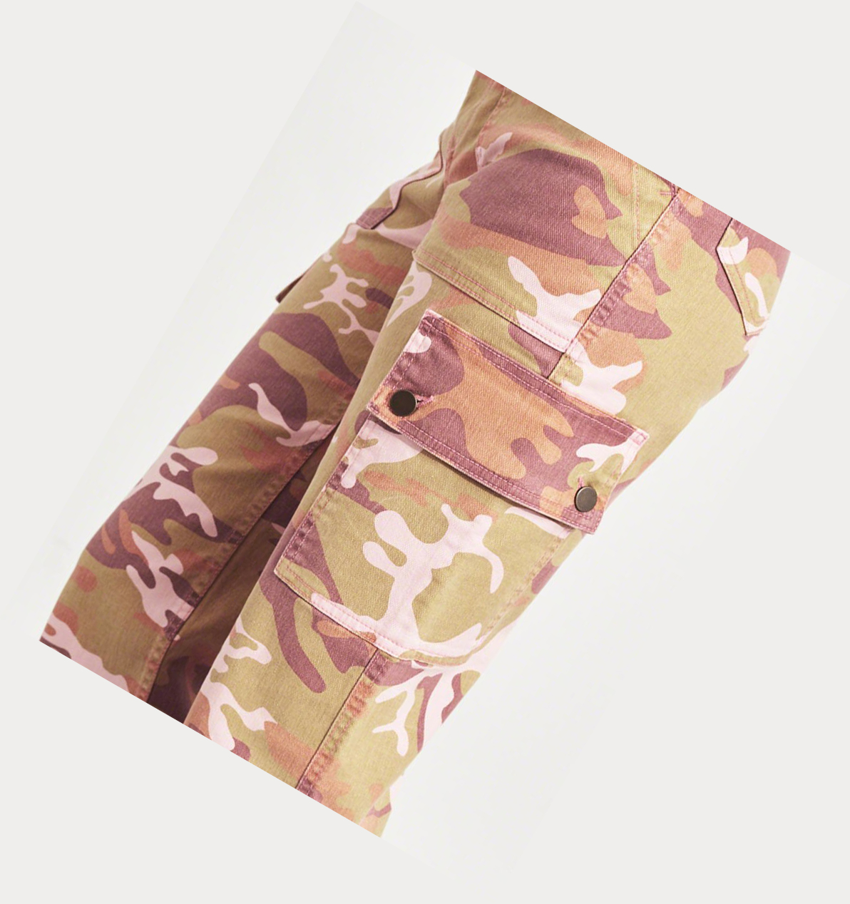 Pink Camo Hollister Classic Stretch Ultra High-Rise Crop Mom Women's Pants | ZA-HFVC432