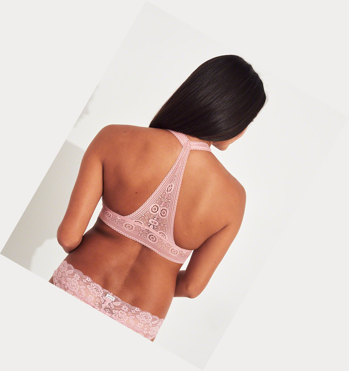 Pink Hollister Lace T-Back With Removable Pads Women's Bras | ZA-HAKO915