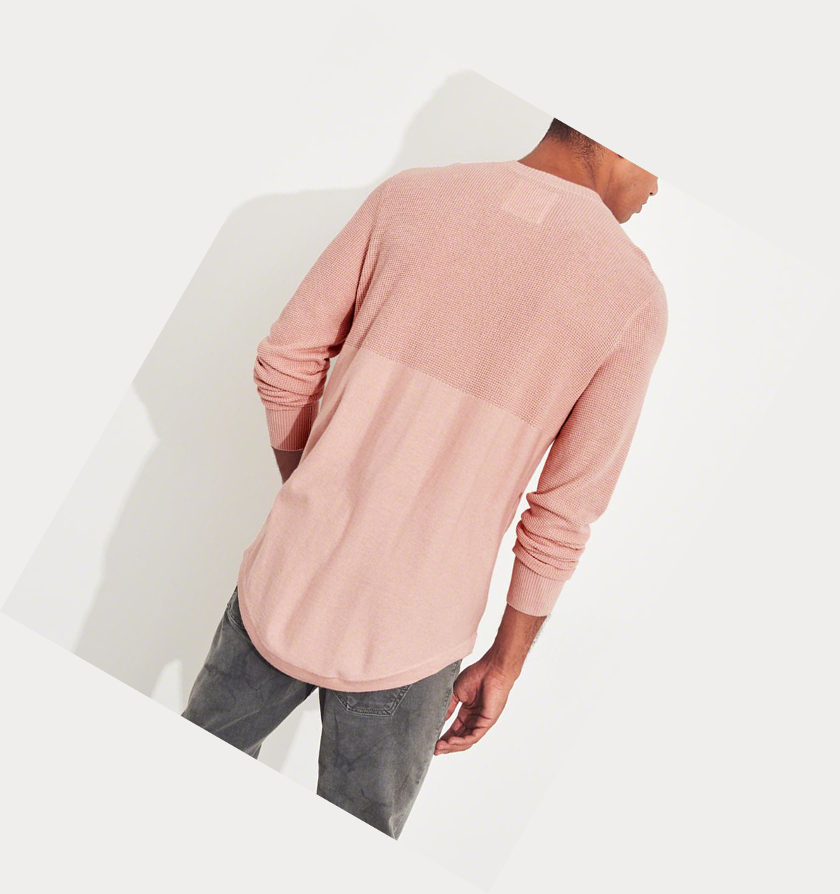 Pink Hollister Lightweight Curved Hem Men's Sweaters | ZA-IKNA134