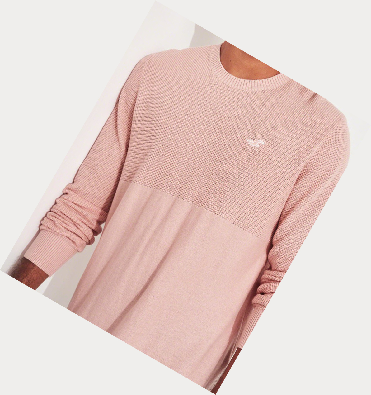 Pink Hollister Lightweight Curved Hem Men's Sweaters | ZA-IKNA134