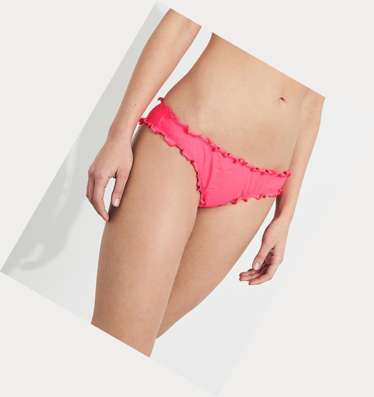 Pink Hollister Ruffle Cheeky Women's Bikini Bottoms | ZA-RCJQ319