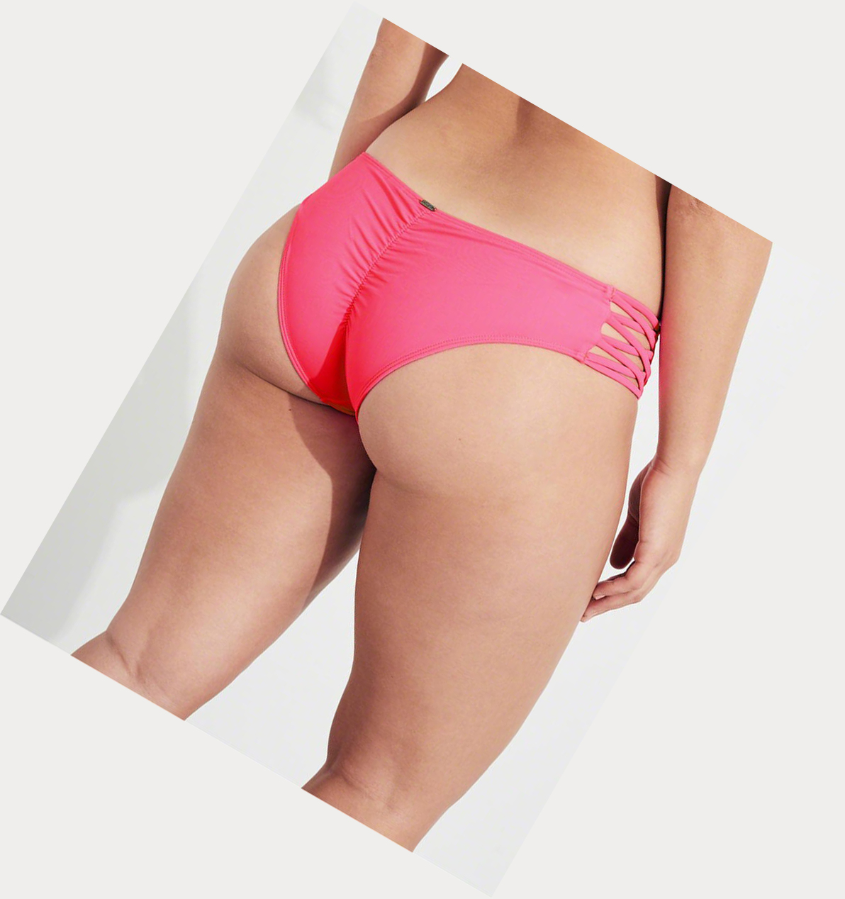 Pink Hollister Strappy Cheeky Women's Bikini Bottoms | ZA-XPGZ841